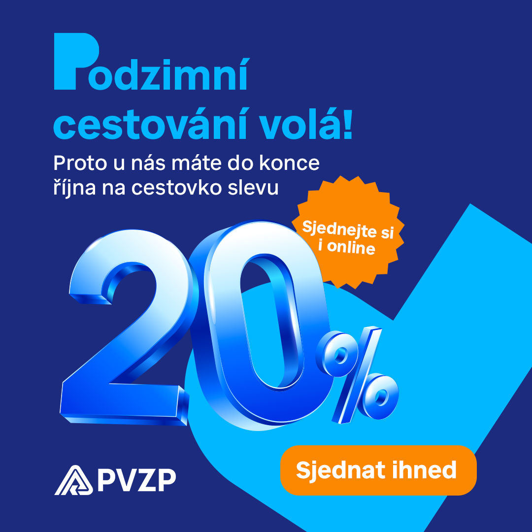 Další báječná sleva: Na podzim ušetříte 20% s cestovkem od PVZP